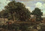  Jean Baptiste Camille  Corot Forest of Fontainebleau painting